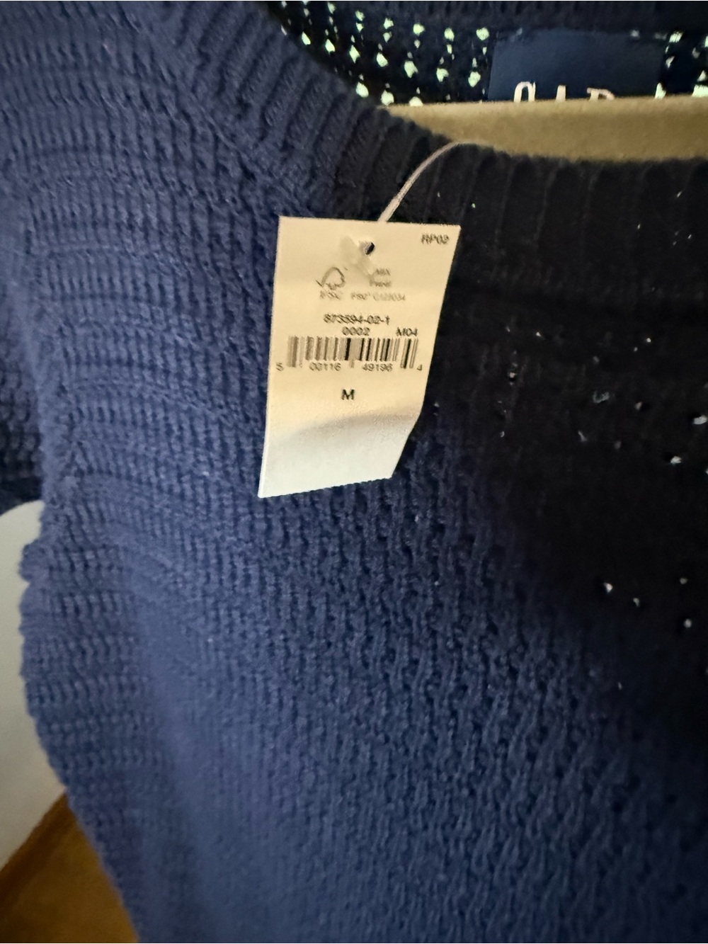 GAP NWT navy blue Crochet Short Sleeve Midi Dress - Picture 4 of 9